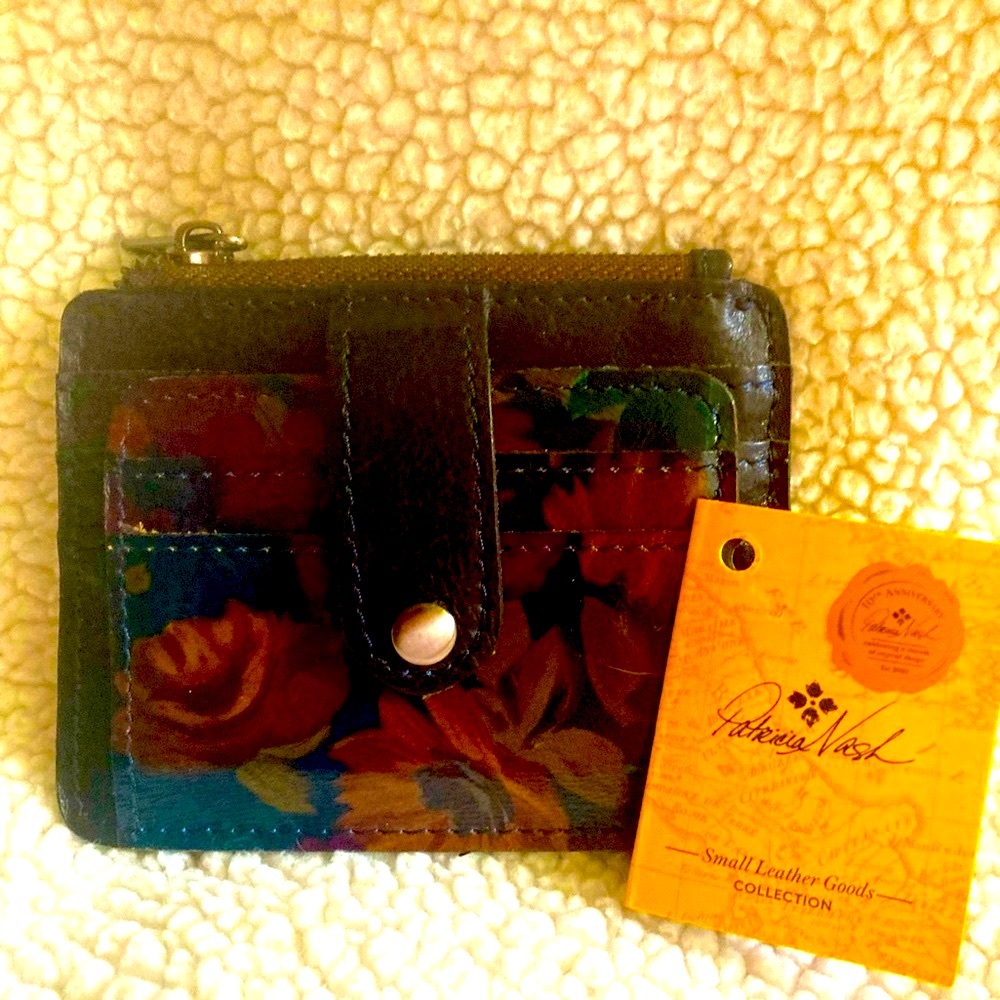 Vintage Patricia Nash Peruvian Painting Floral Leather Crossbody Bag & Wallet - Picture 4 of 16